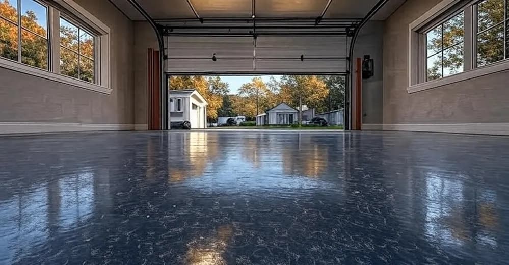 Flake epoxy garage floor installed in North Jersey